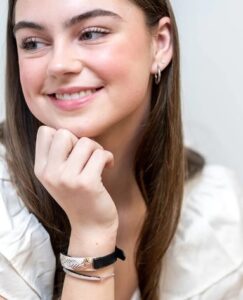 Flare Black Leather Bracelet